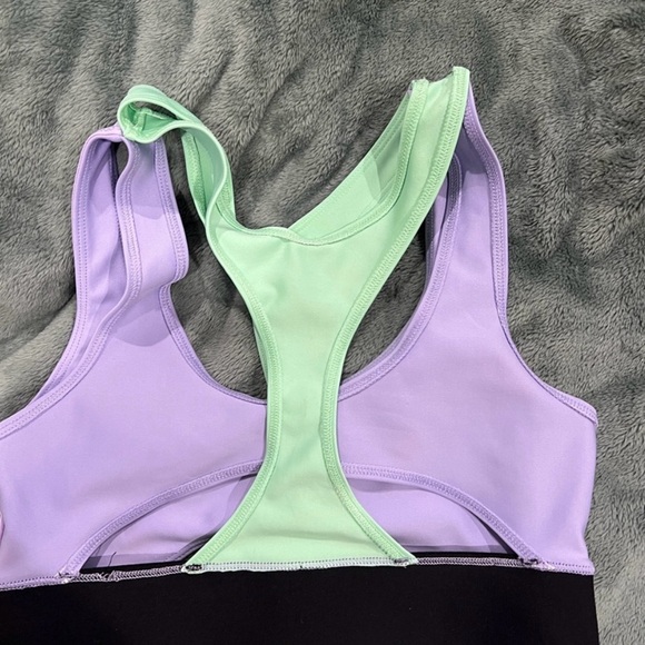 ALO YOGA sz Medium Sports Bra - Purple, Green, and Black - Picture 3 of 7